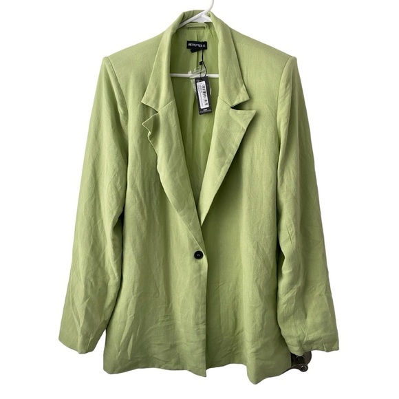 Pretty Little Things NWT Pistachio Oversized Drapey Button Blazer | Size:6 - Picture 2 of 11